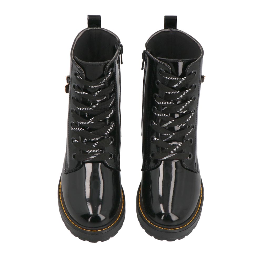 Foto 6 | Botas Bambino N5688 Botines Para Niña Negro Charol Casuales Talla 18 A 23