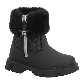Foto 1 | Bota Invierno Bambino N5117 Niña Botines Peluche Color Negro Tallas 13 Al 17