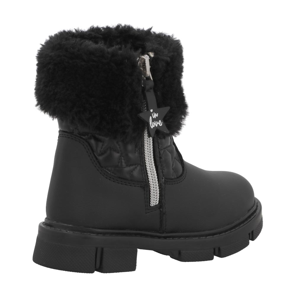 Foto 3 | Bota Invierno Bambino N5117 Niña Botines Peluche Color Negro Tallas 13 Al 17