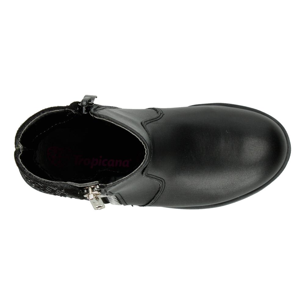 Foto 9 pulgar | Botines Niña Tropicana Color Negro Casual Zipper Cierre Negro
