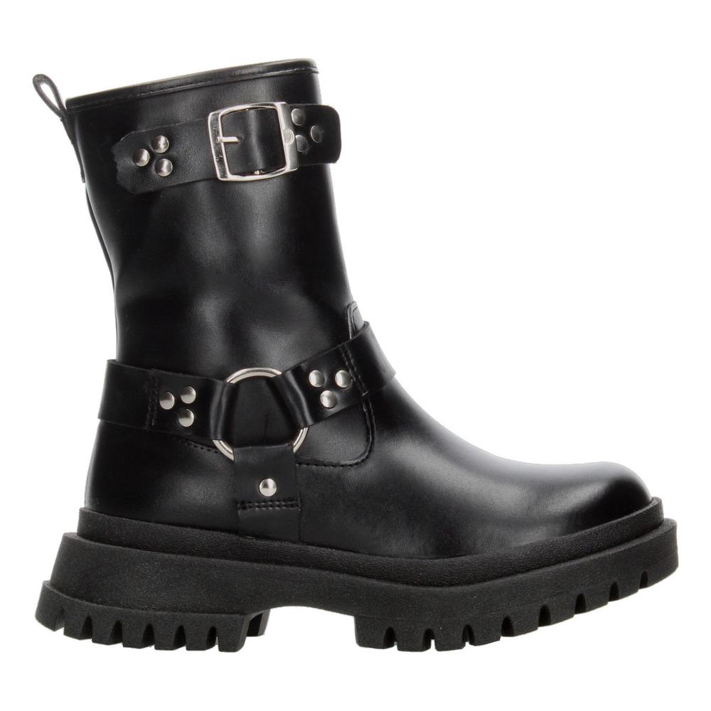 Foto 2 pulgar | Botas Niña Tropicana Negro Doble Hebilla Zipper Plataforma Negro