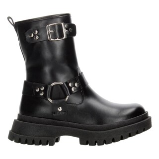 Foto 1 | Botas Niña Tropicana Negro Doble Hebilla Zipper Plataforma Negro