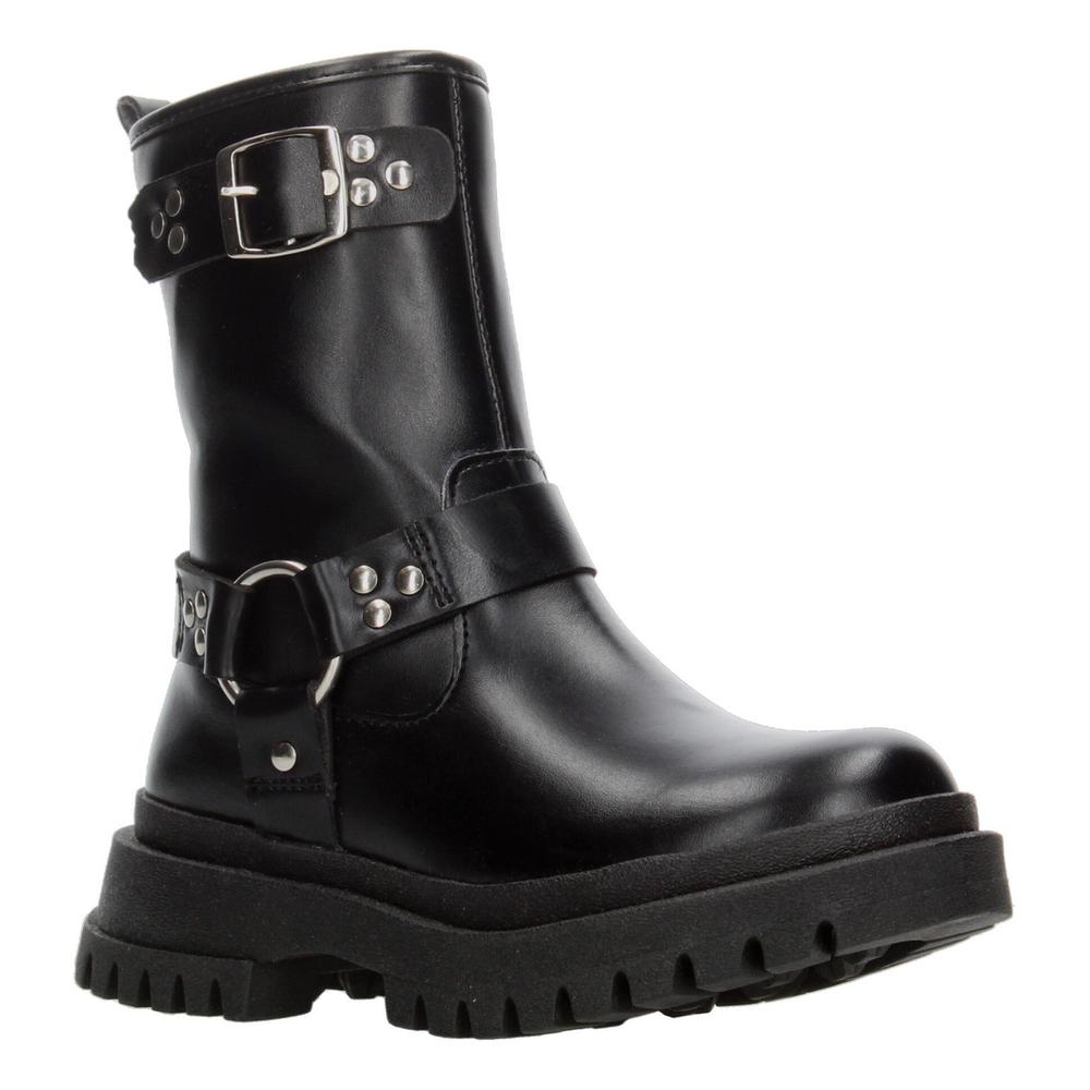 Foto 3 pulgar | Botas Niña Tropicana Negro Doble Hebilla Zipper Plataforma Negro