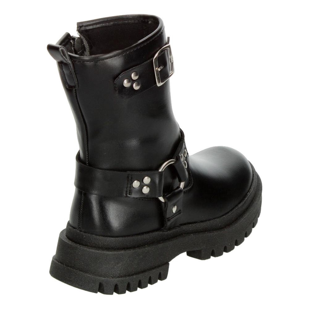 Foto 4 pulgar | Botas Niña Tropicana Negro Doble Hebilla Zipper Plataforma Negro