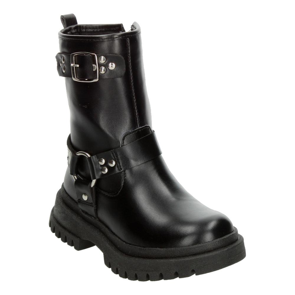 Foto 4 | Botas Niña Tropicana Negro Doble Hebilla Zipper Plataforma Negro