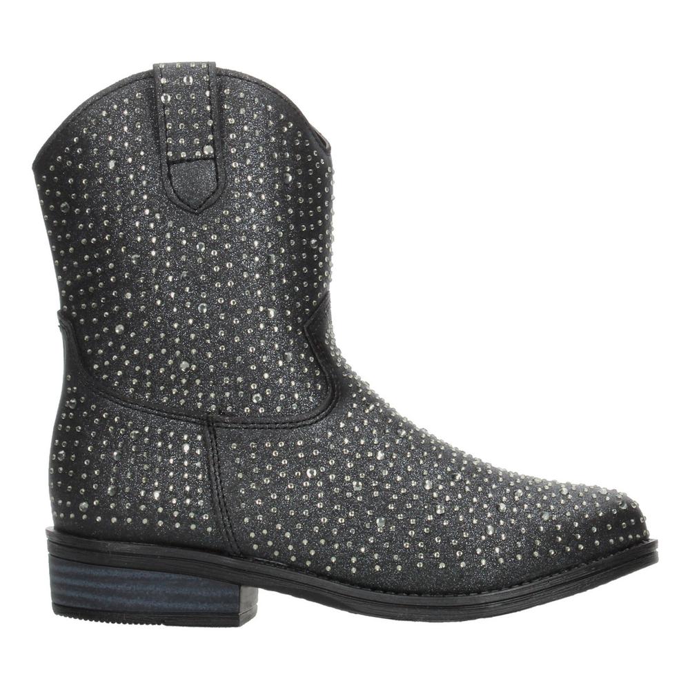 Foto 2 pulgar | Botas Vaqueras Niña Negro Con Brillos Tacón 3 Cm Negro