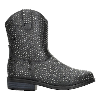 Foto 1 | Botas Vaqueras Niña Negro Con Brillos Tacón 3 Cm Negro