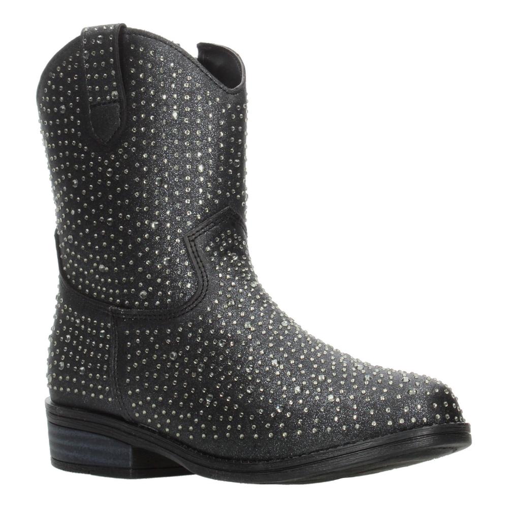 Foto 3 pulgar | Botas Vaqueras Niña Negro Con Brillos Tacón 3 Cm Negro