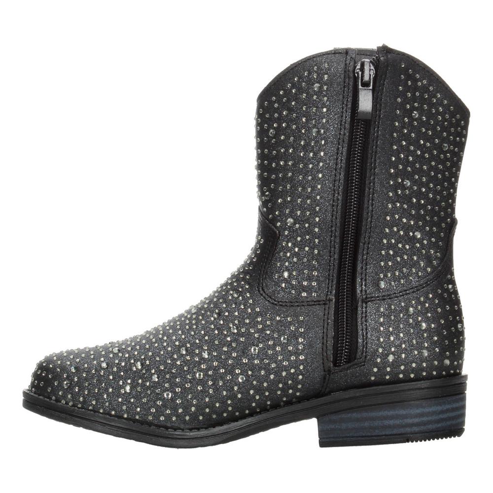 Foto 6 pulgar | Botas Vaqueras Niña Negro Con Brillos Tacón 3 Cm Negro