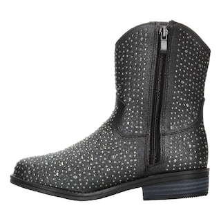 Foto 5 | Botas Vaqueras Niña Negro Con Brillos Tacón 3 Cm Negro