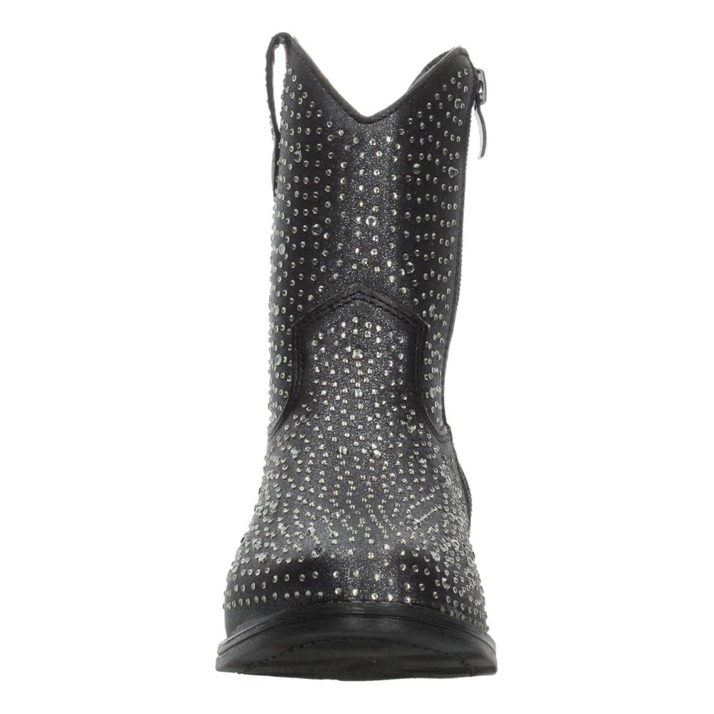 Foto 7 pulgar | Botas Vaqueras Niña Negro Con Brillos Tacón 3 Cm Negro