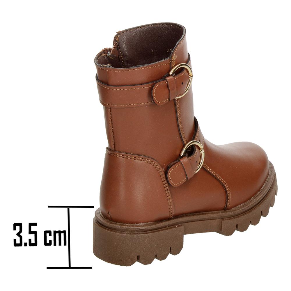 Foto 4 pulgar | Bota Casual Niña Jakuna Color Café Hebilla Zipper Uso Diario Cafe