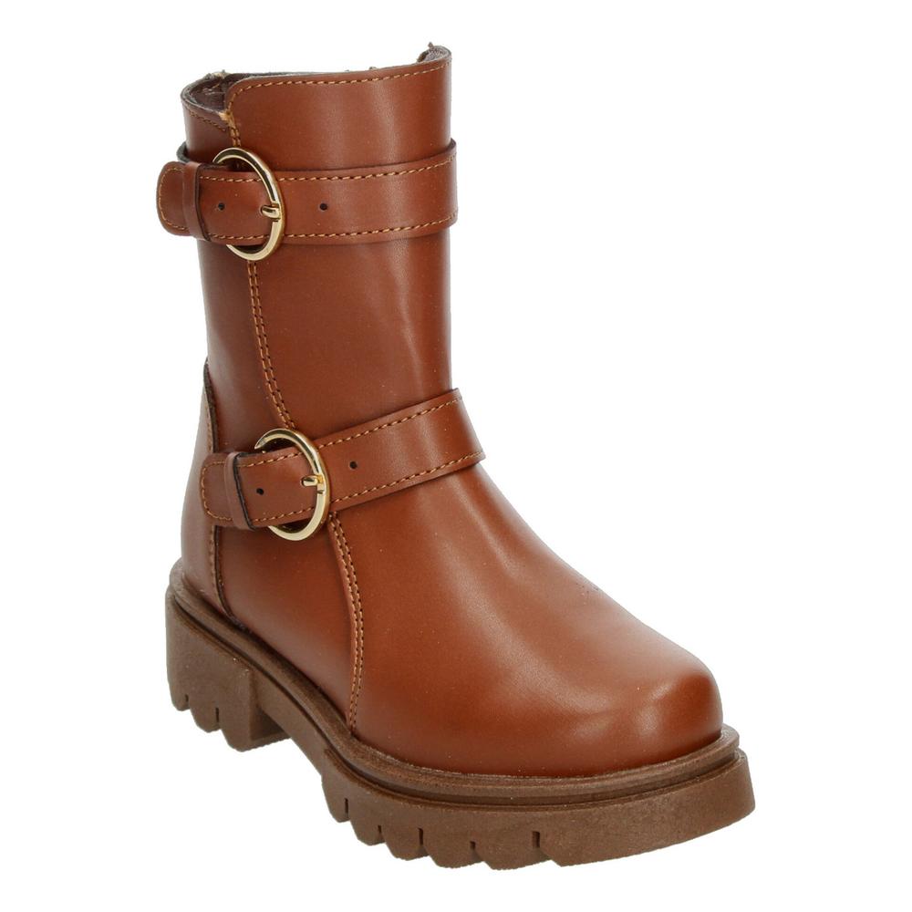 Foto 5 pulgar | Bota Casual Niña Jakuna Color Café Hebilla Zipper Uso Diario Cafe