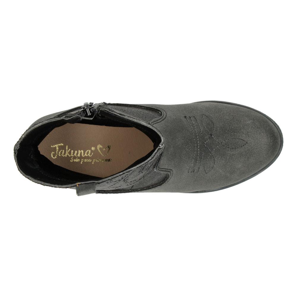 Foto 9 pulgar | Bota Niña Jakuna Color Negro Vaquera Con Tacón Casual Negro