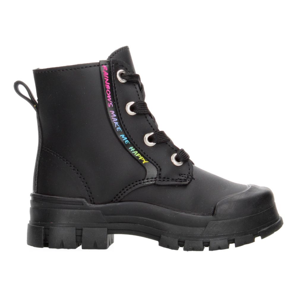 Foto 2 pulgar | Bota Yuyin Negro Con Ajuste De Cintas Para Niña Negro