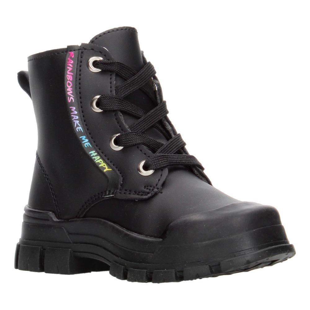 Foto 4 pulgar | Bota Yuyin Negro Con Ajuste De Cintas Para Niña Negro