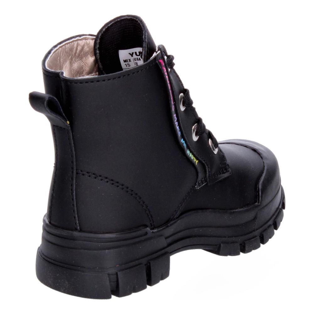 Foto 6 pulgar | Bota Yuyin Negro Con Ajuste De Cintas Para Niña Negro