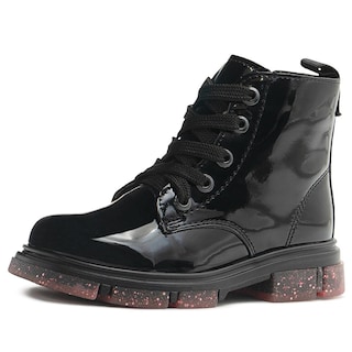 Foto 3 | Bota Para Niña Charol Negro Suela Con Glitter Antiderrapante Negro