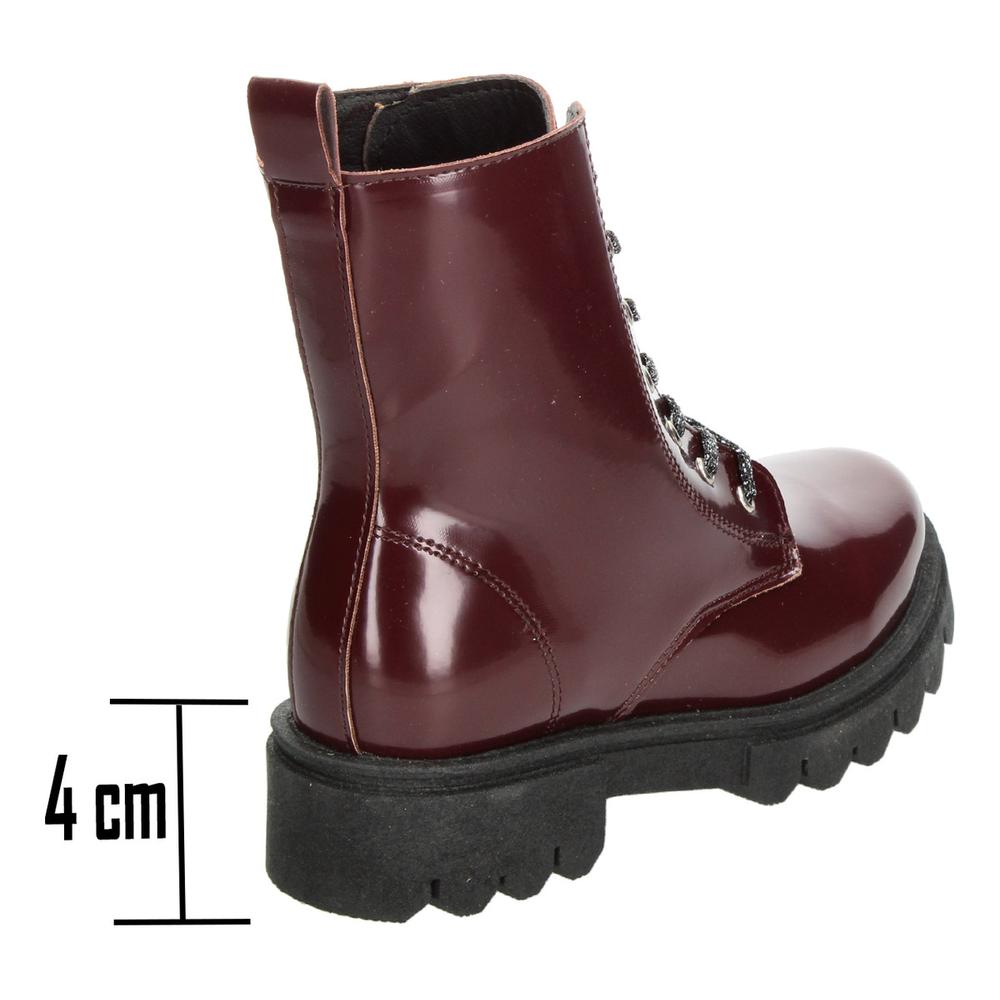 Foto 4 pulgar | Bota Niña Jakuna Color Vino Cierre Zipper Cintas Ajustables Vino