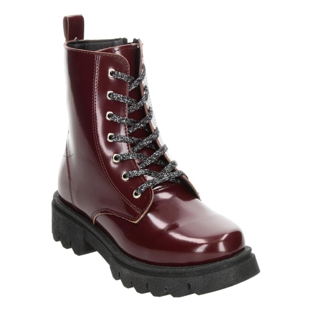 Foto 5 pulgar | Bota Niña Jakuna Color Vino Cierre Zipper Cintas Ajustables Vino