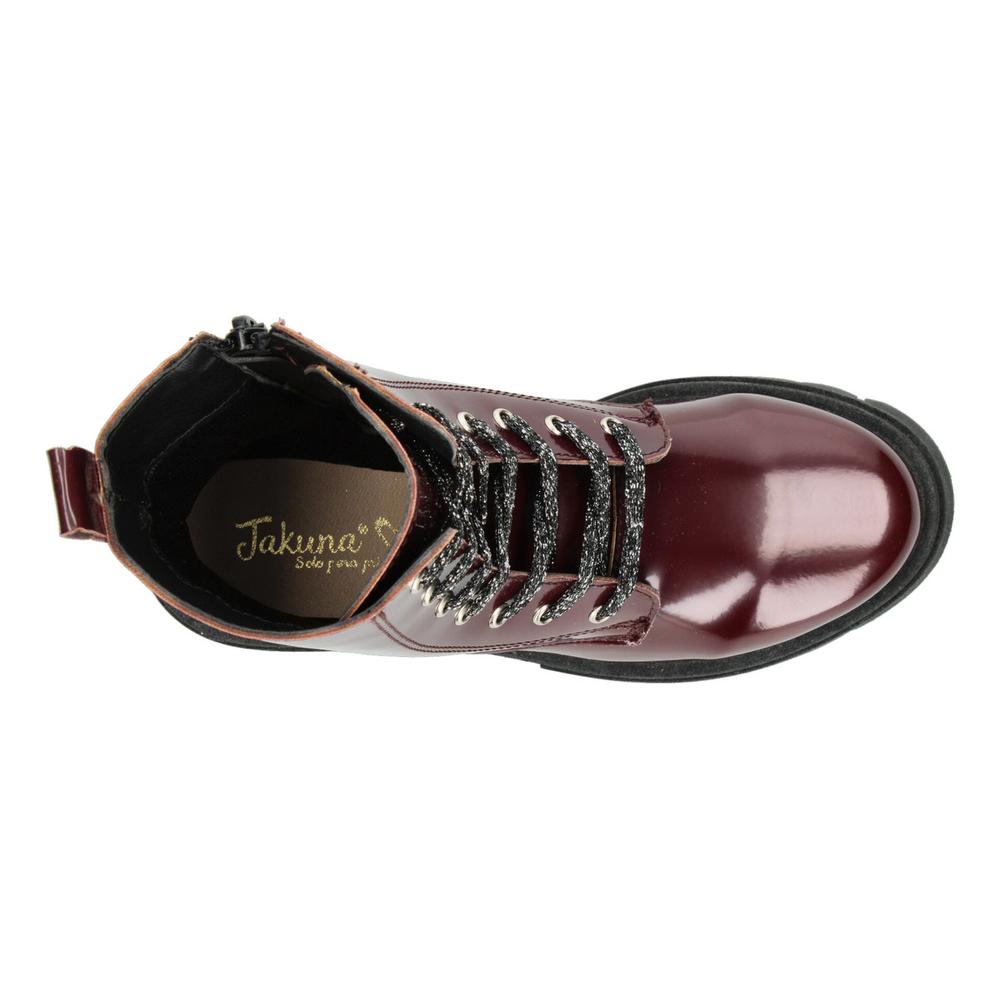 Foto 8 | Bota Niña Jakuna Color Vino Cierre Zipper Cintas Ajustables Vino