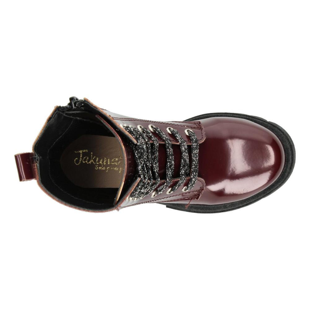Foto 9 pulgar | Bota Casual Niña Jakuna Color Vino Zipper Cintas Ajustables Vino