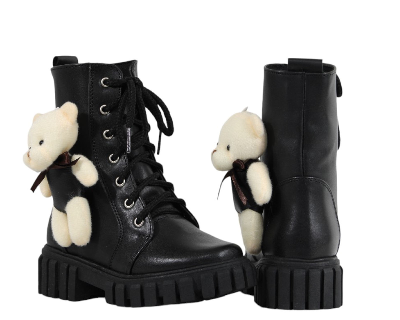 Foto 5 pulgar | Botas Niña Sttivali 015 Negro Osito De Peluche