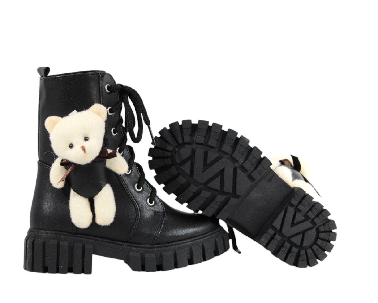 Foto 6 pulgar | Botas Niña Sttivali 015 Negro Osito De Peluche