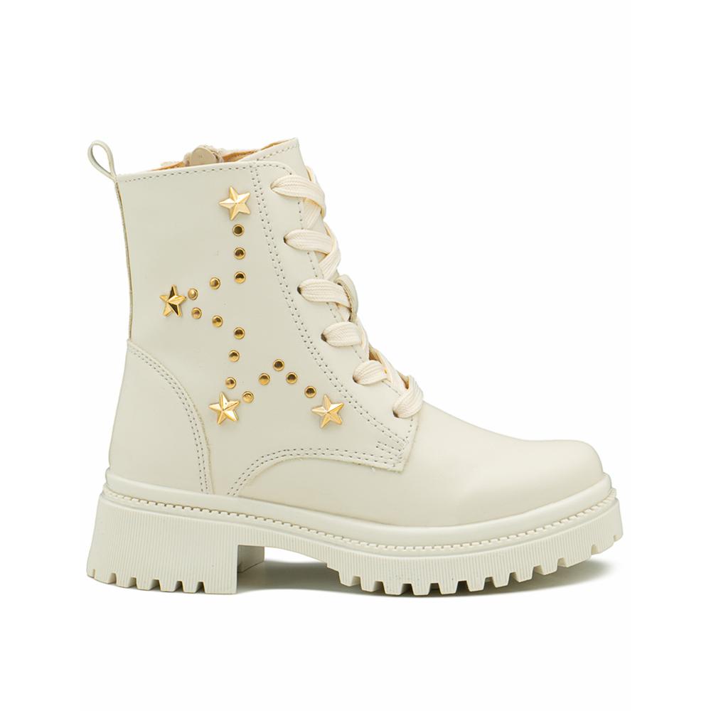 Foto 1 | Bota Yuyin Chunky Para Niña Pedrería Estrella Antiderrapante Beige