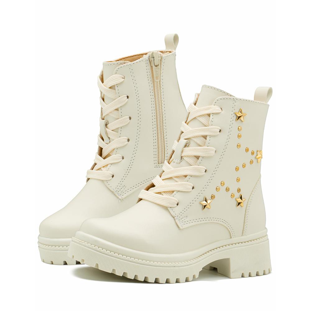 Foto 2 | Bota Yuyin Chunky Para Niña Pedrería Estrella Antiderrapante Beige