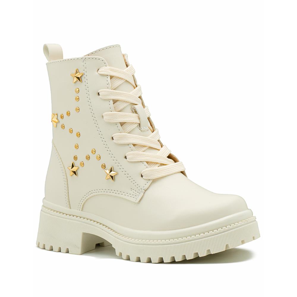 Foto 5 | Bota Yuyin Chunky Para Niña Pedrería Estrella Antiderrapante Beige