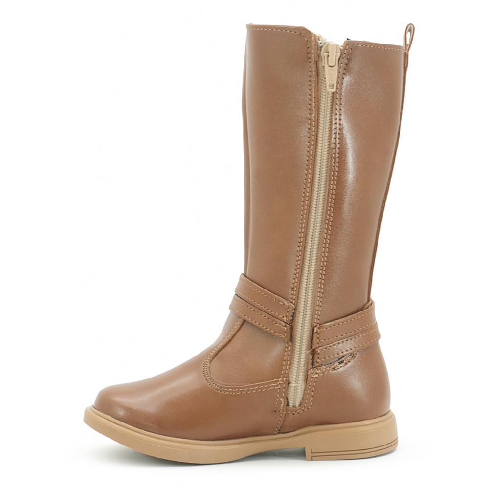 Foto 7 pulgar | Bota Larga Yuyin Para Niña Cremallera Antiderrapante Camel Beige