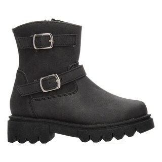 Foto 1 | Bota Casual Niña Jakuna Negro Doble Hebilla Tacón 3cm Urbano Negro
