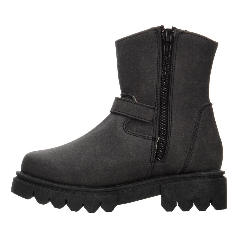 Foto 6 pulgar | Bota Casual Niña Jakuna Negro Doble Hebilla Tacón 3cm Urbano Negro