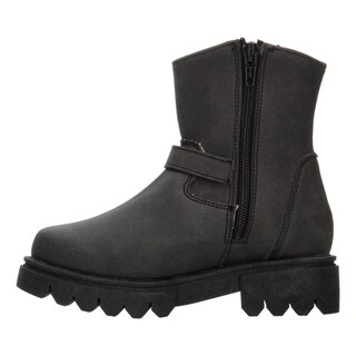 Foto 5 | Bota Casual Niña Jakuna Negro Doble Hebilla Tacón 3cm Urbano Negro