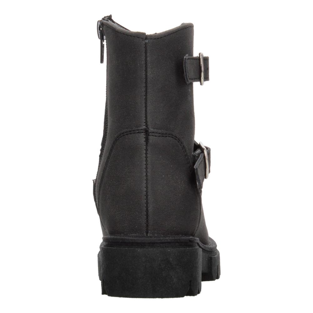 Foto 8 pulgar | Bota Casual Niña Jakuna Negro Doble Hebilla Tacón 3cm Urbano Negro