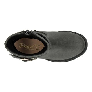 Foto 8 | Bota Casual Niña Jakuna Negro Doble Hebilla Tacón 3cm Urbano Negro