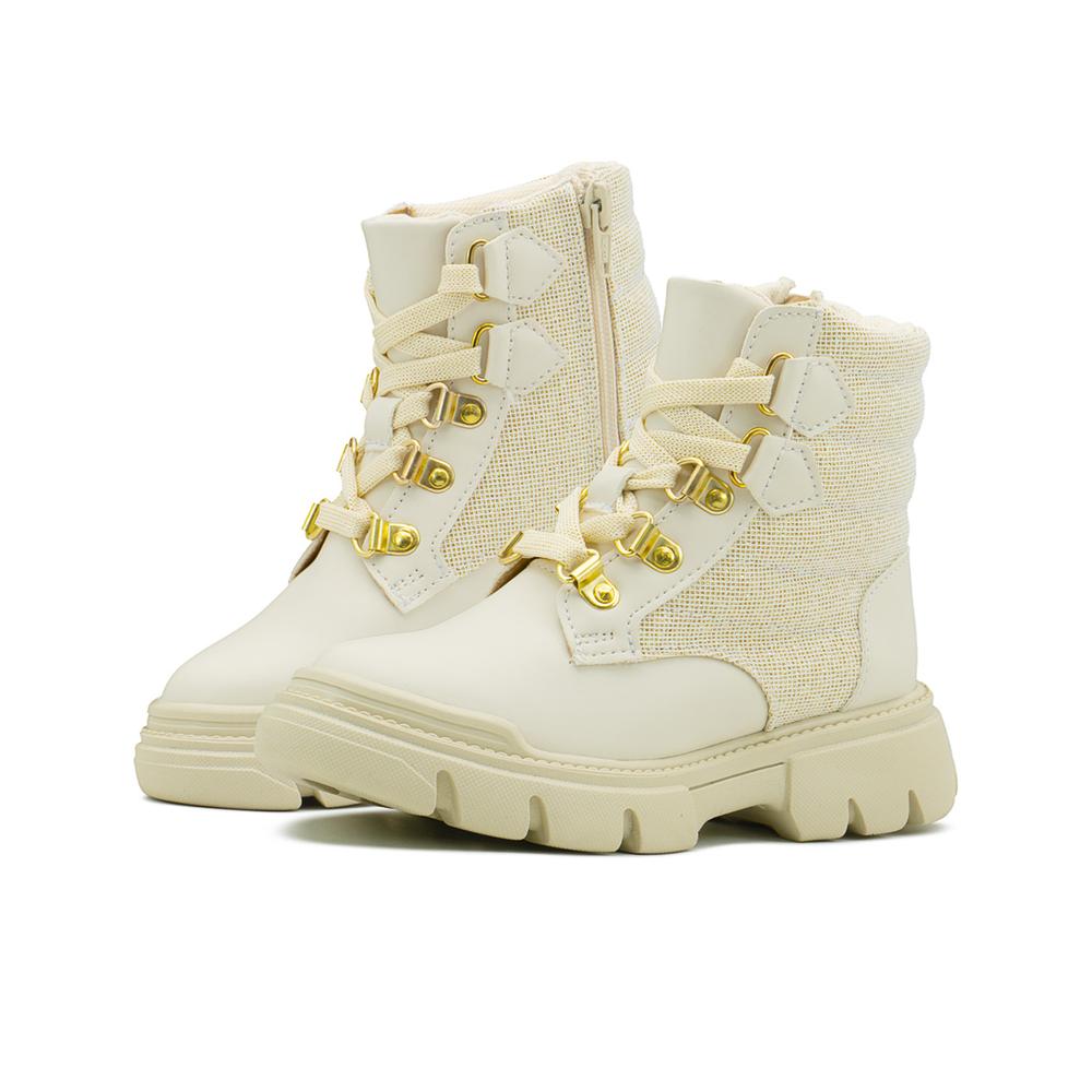 Foto 3 pulgar | Bota Karsten Con Brillos Para Niña Antiderrapante Casuales Beige