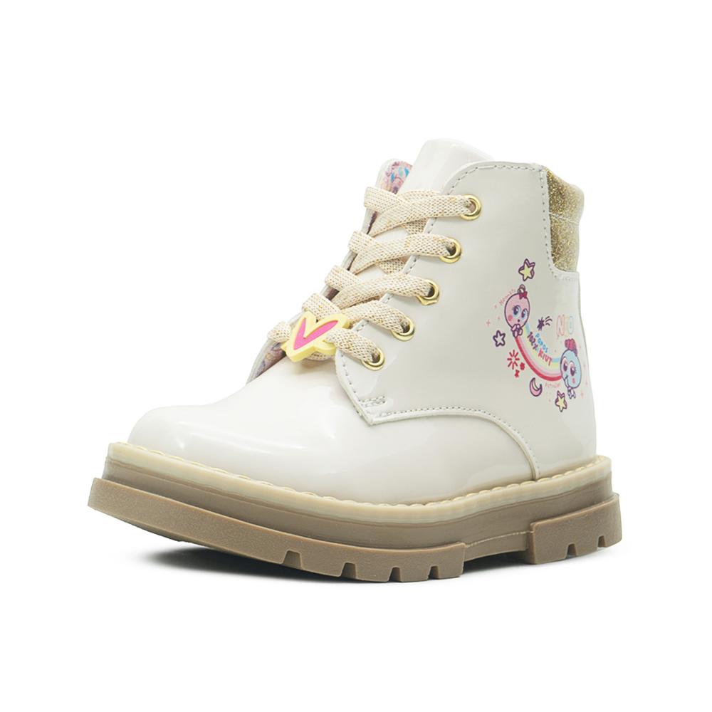 Foto 4 pulgar | Botas Botines Distroller Niña Invierno Charol Hueso 15-17 Beige