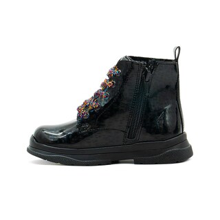 Foto 6 | Bota Karsten Para Niña Agujeta Colores Holográfica Charol Negro