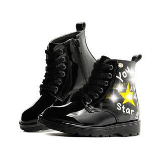 Foto 1 | Bota Coqueta Para Niña Charol Negro Con Luces Led Estrellita Negro