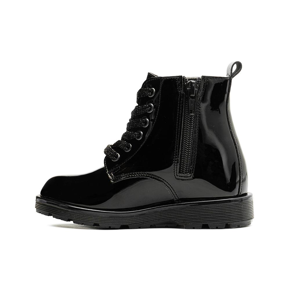 Foto 6 pulgar | Bota Coqueta Para Niña Charol Negro Con Luces Led Estrellita Negro