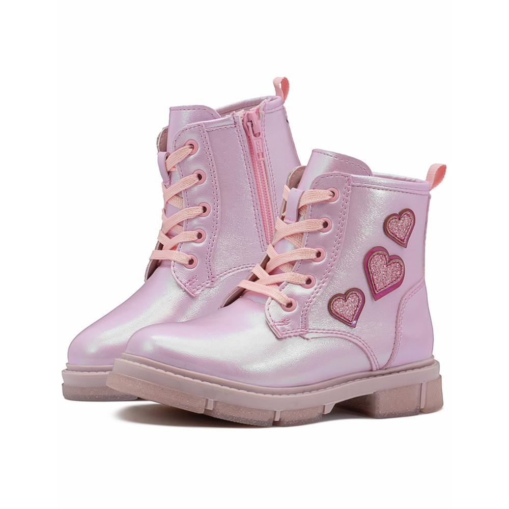 Foto 3 pulgar | Bota Bambino Para Niña Antiderrapante Corazones Color Rosa Rosa