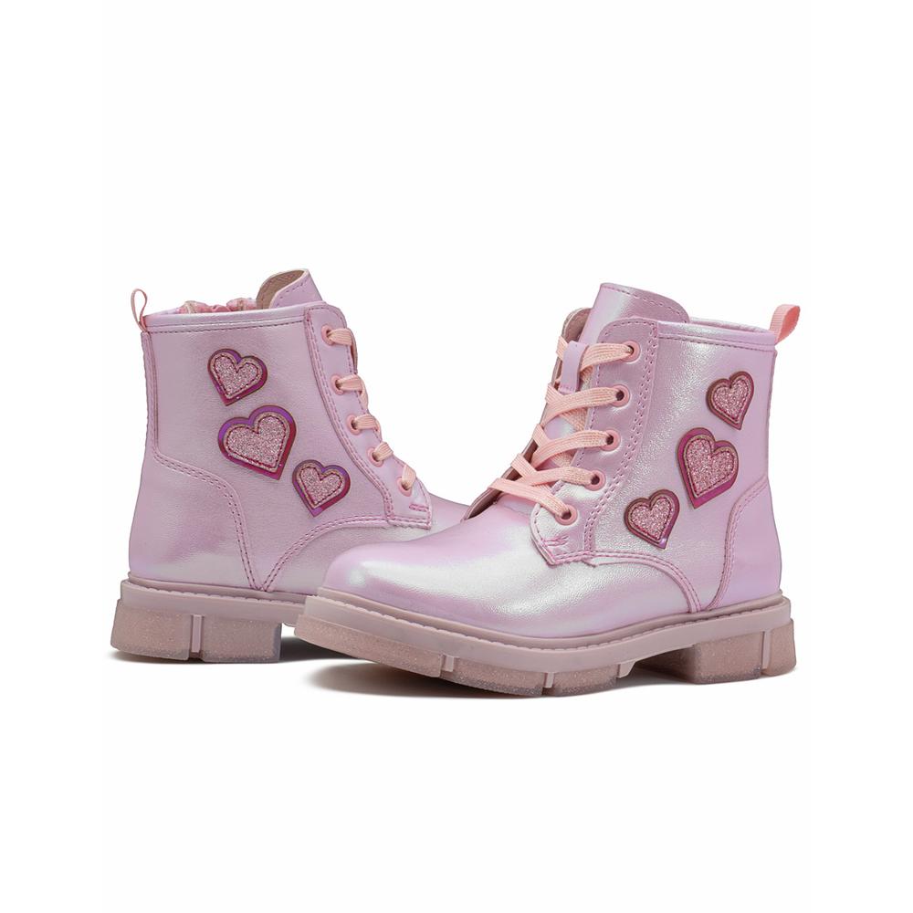 Foto 4 pulgar | Bota Bambino Para Niña Antiderrapante Corazones Color Rosa Rosa