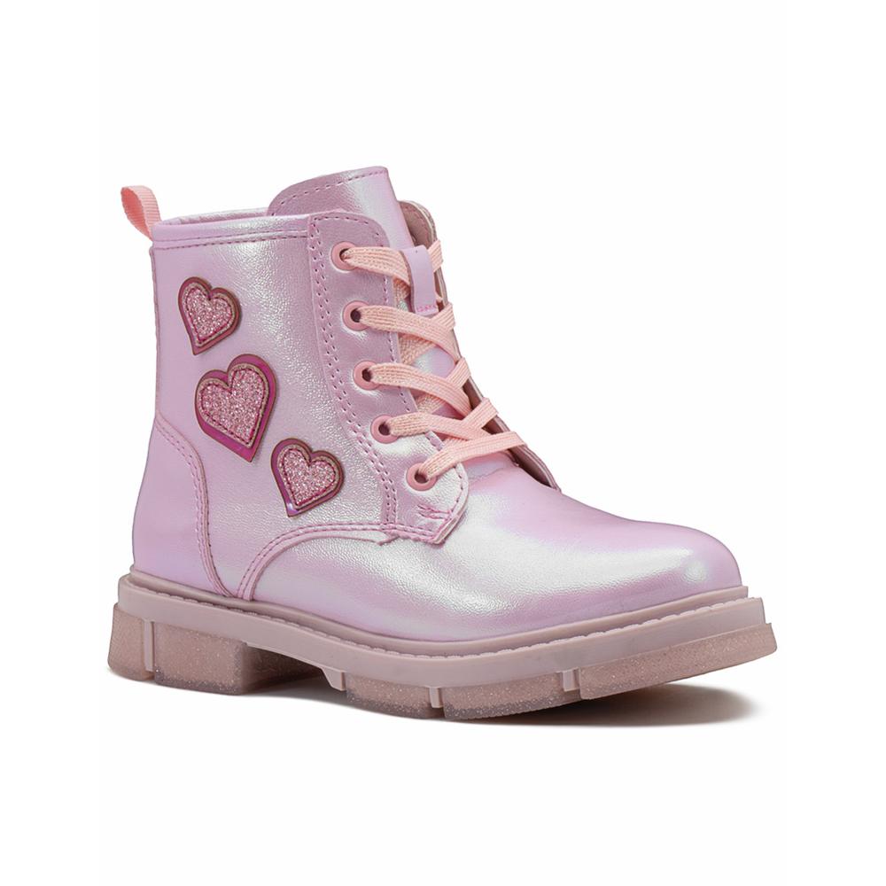 Foto 6 pulgar | Bota Bambino Para Niña Antiderrapante Corazones Color Rosa Rosa