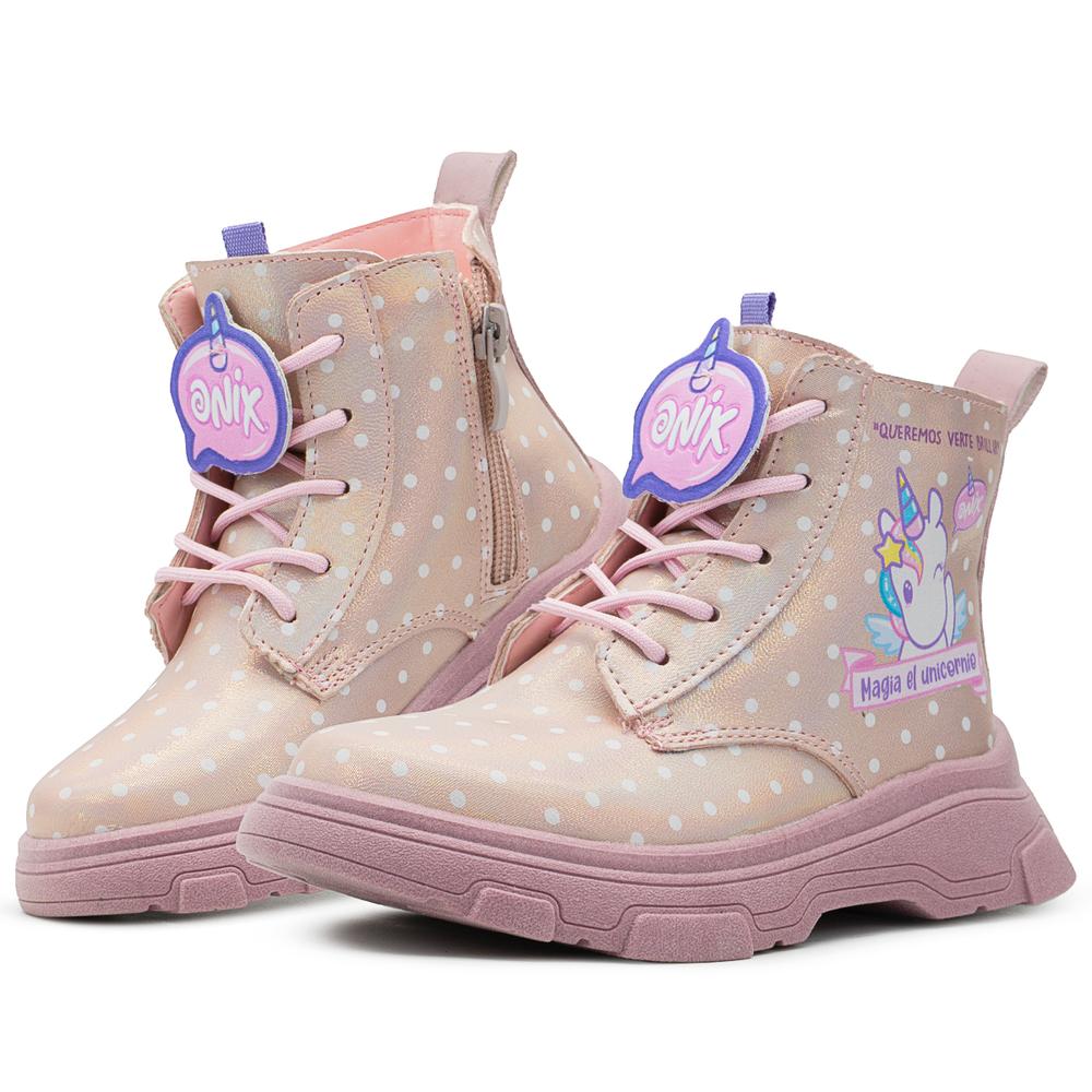 Foto 2 pulgar | Bota Botín Tropicana Unicornio Moda Onix Niña Rosa 15-21 Rosa