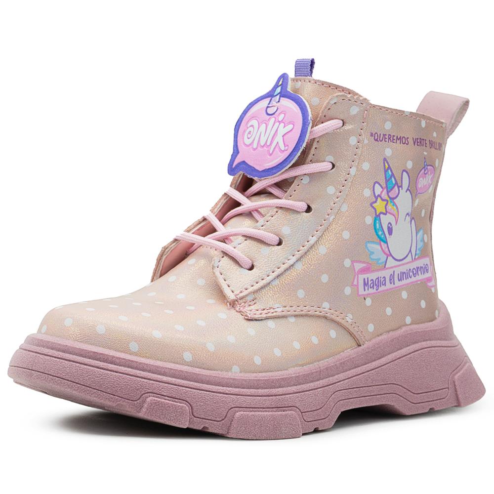 Foto 4 pulgar | Bota Botín Tropicana Unicornio Moda Onix Niña Rosa 15-21 Rosa