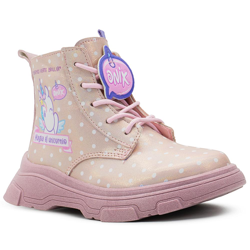 Foto 5 pulgar | Bota Botín Tropicana Unicornio Moda Onix Niña Rosa 15-21 Rosa