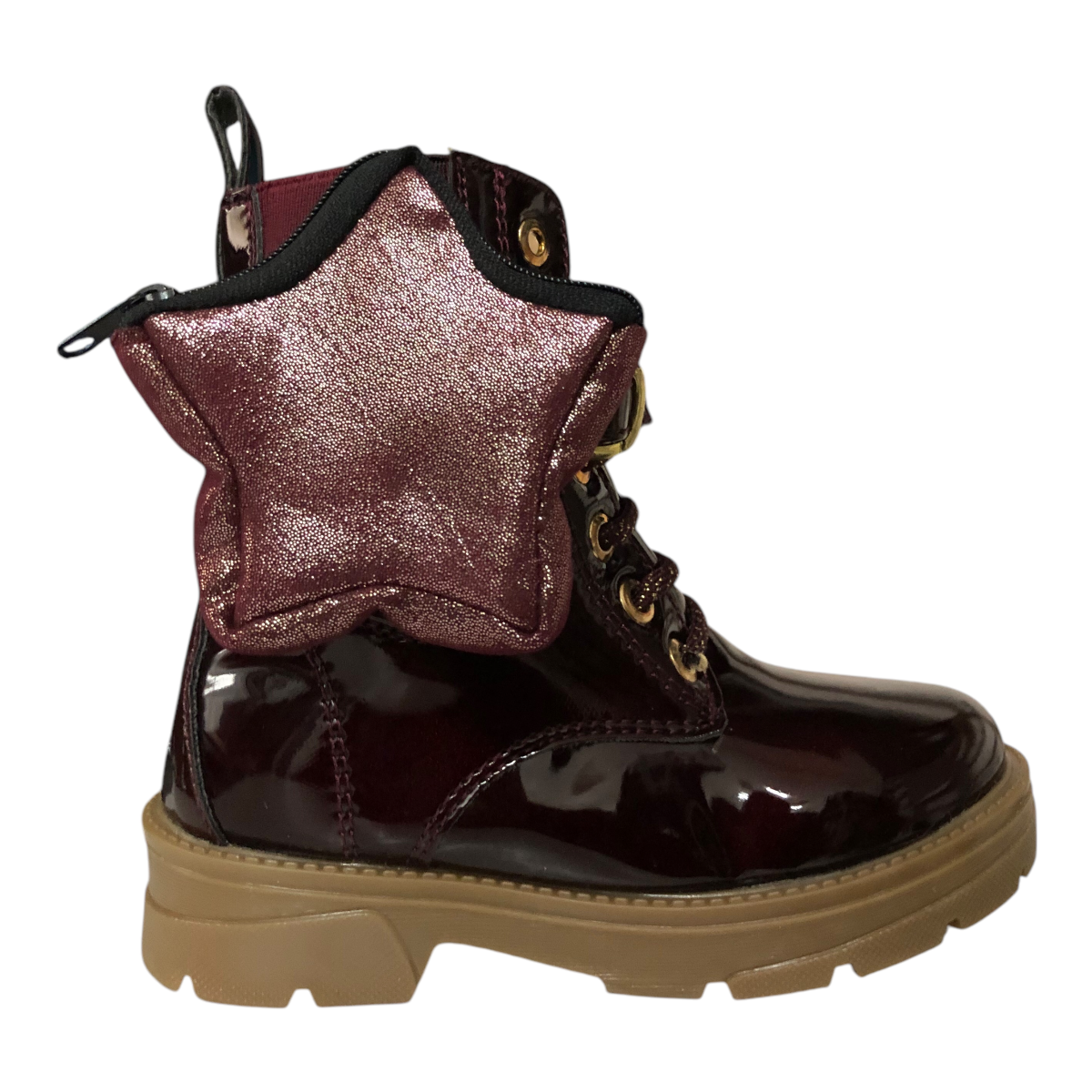 Bota Charol Merlot Para Niña Patey Girls