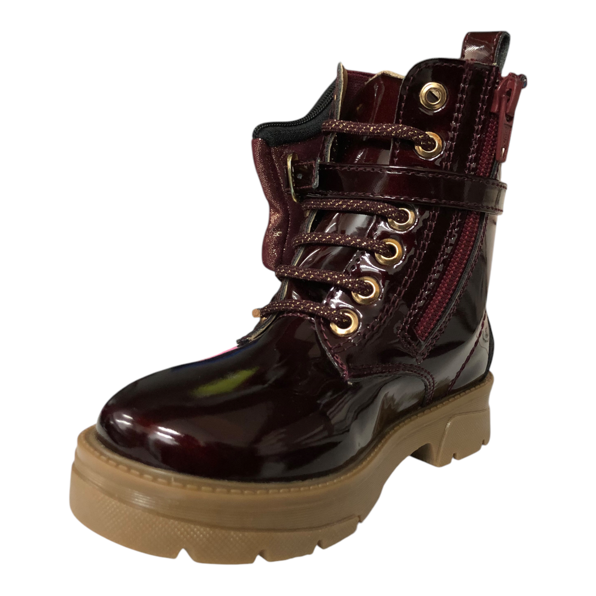 Foto 4 pulgar | Bota Charol Merlot Para Niña Patey Girls